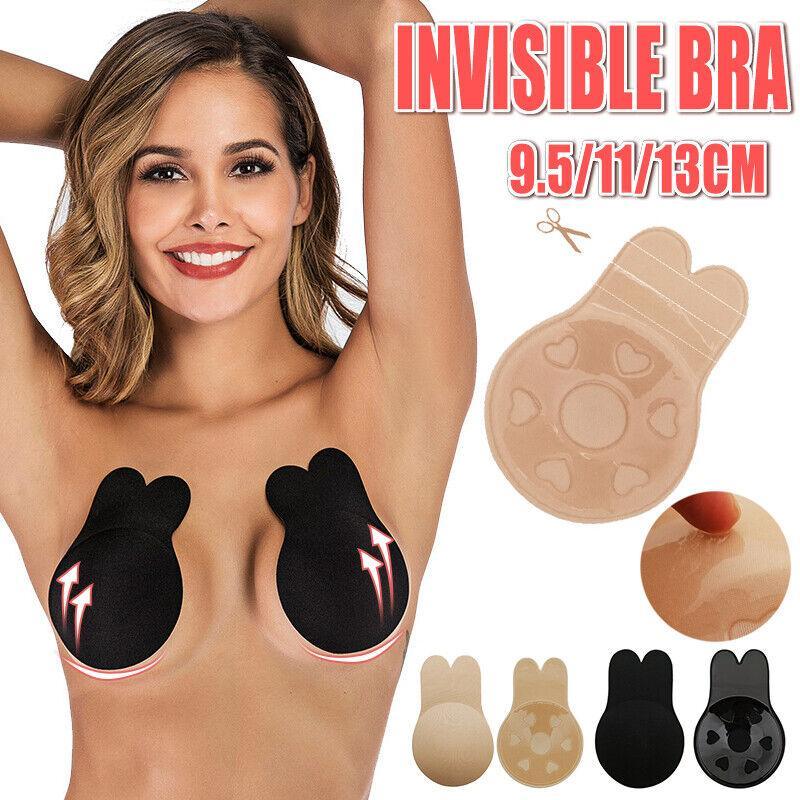 Beige Invisible Silicone Bra Rabbit Strapless Self-Adhesive Lift Up Nipple Cover