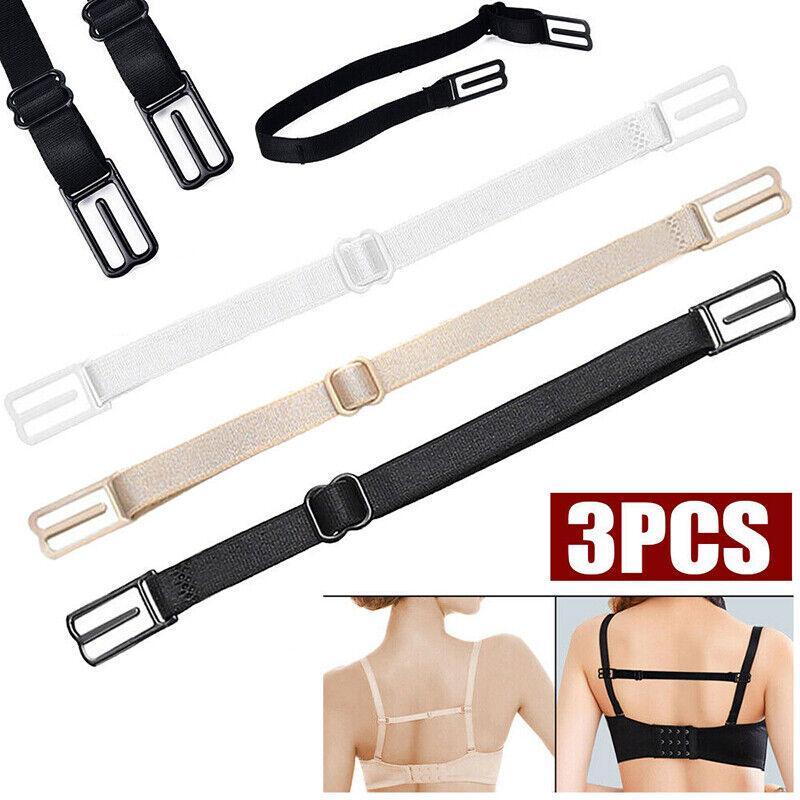 3Pcs Lady Nonslip Elastic Adjustable Band Bra Strap Holder Strap Racer Back Clip
