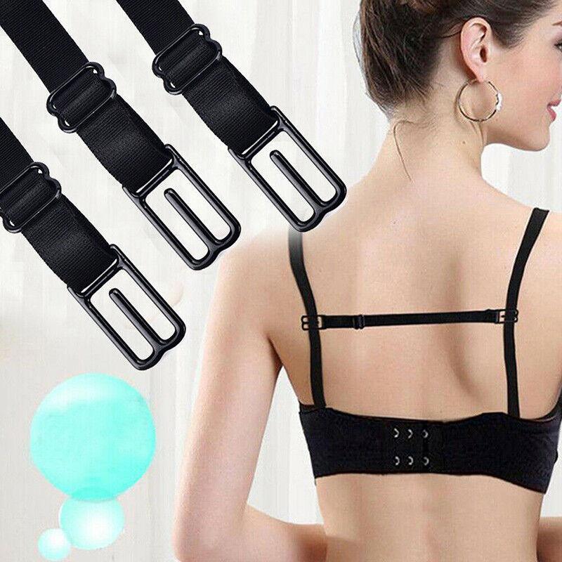 3Pcs Lady Nonslip Elastic Adjustable Band Bra Strap Holder Strap Racer Back Clip