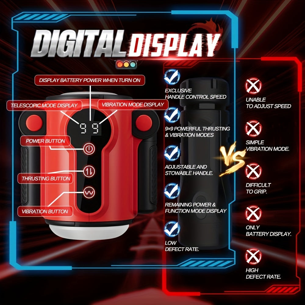 NNETM Fully Automatic Male Masturbator Robot – Double Handle Jet Cup with Retractable Vibration