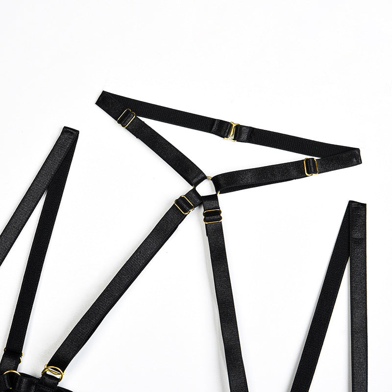 Leopard Exposure Bra Set with Halter Neck Details