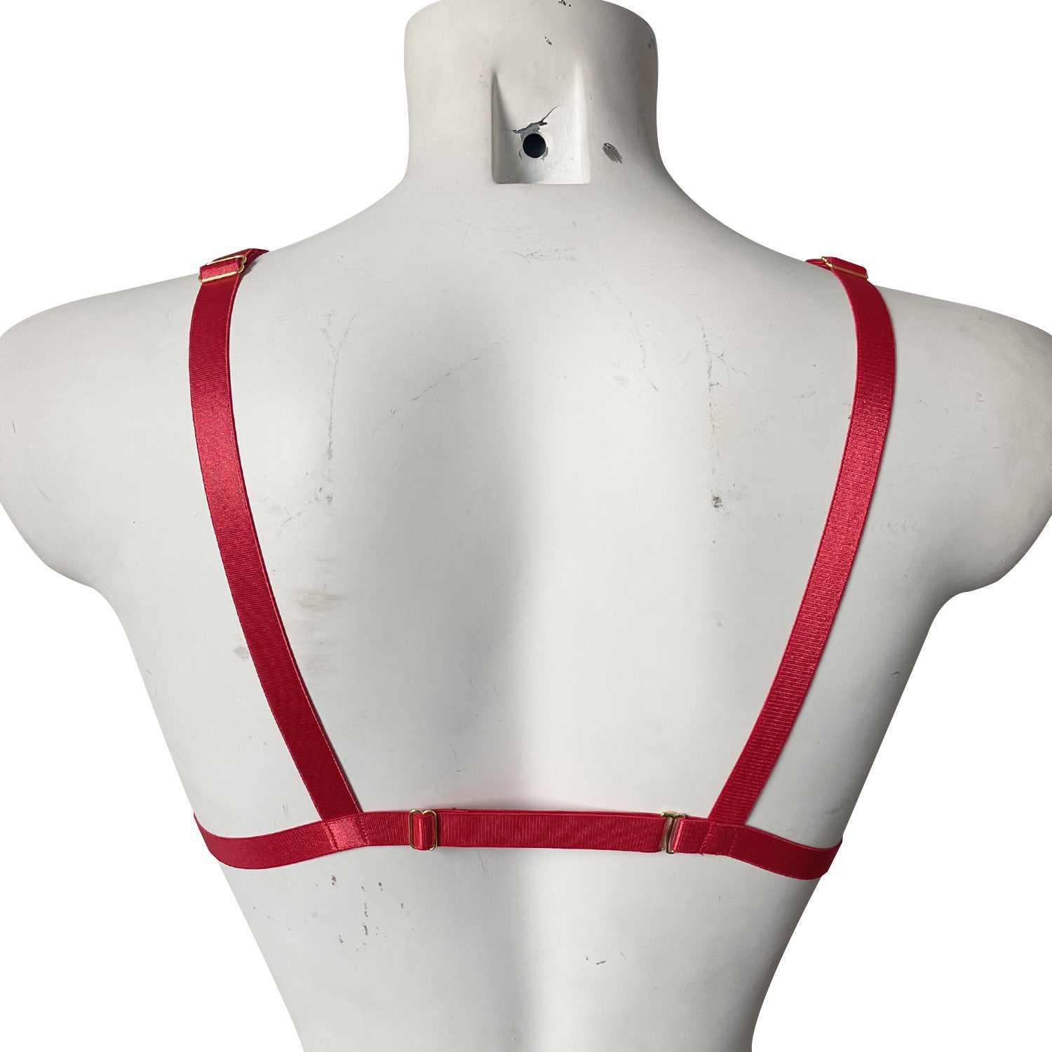 Wholesale Red Harness Bralette with Sexy Cutouts Back Show