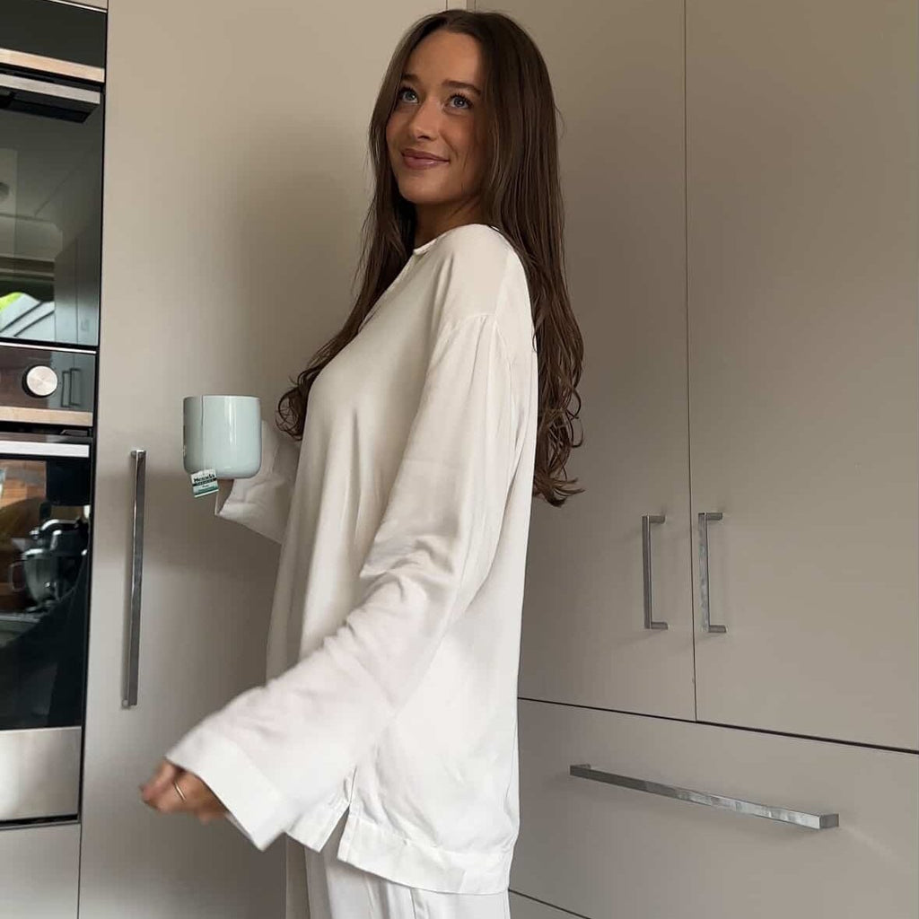 Bamboo Pyjama - Classic PJ Set in White