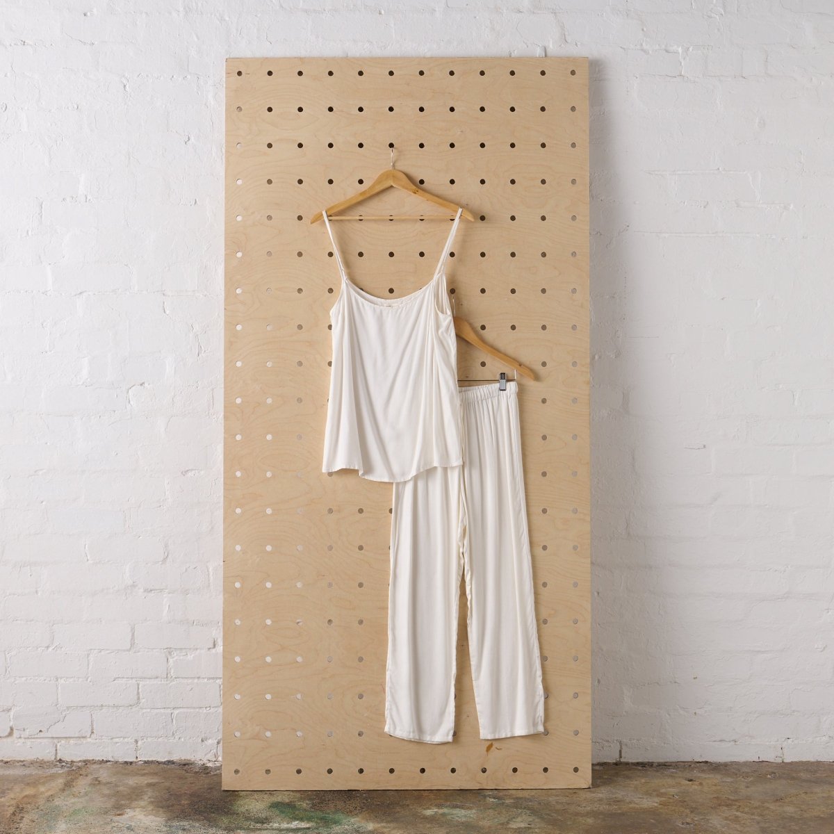 Bamboo Pyjama Set - Cami and Pant in White