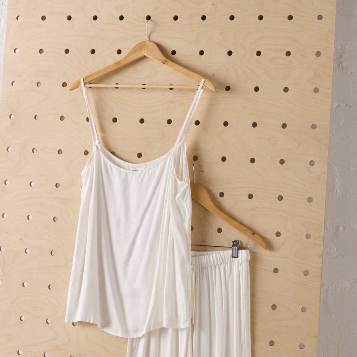 Bamboo Pyjama Set - Cami and Pant in White