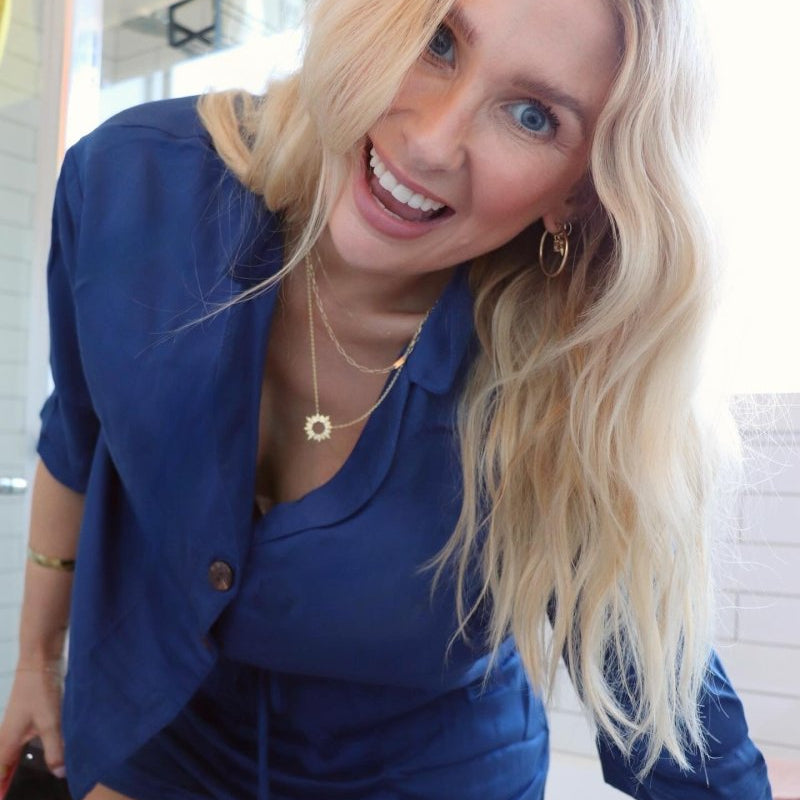 Bamboo Pyjamas - Crop Button Up + Short PJ Set in Navy