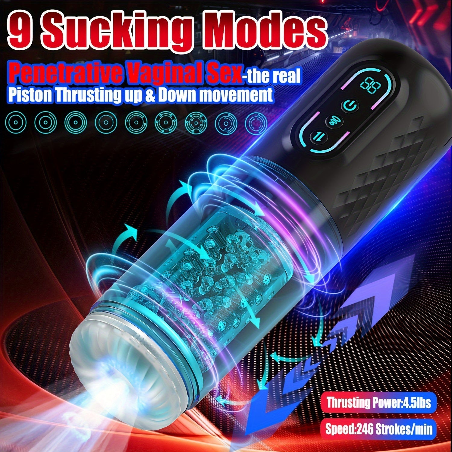 NNETM Ultimate Male Masturbator – 9 Thrusting, Rotating & Sucking Modes