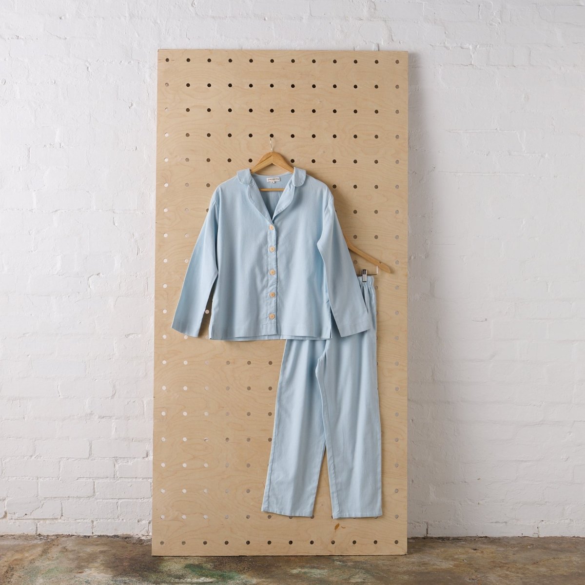 Flannelette Pyjama Set in Baby Blue